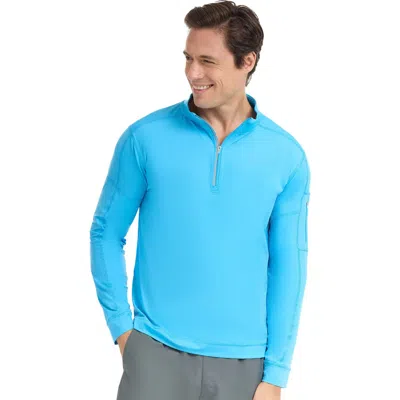 Bloquv Mock Zip Top In Blue