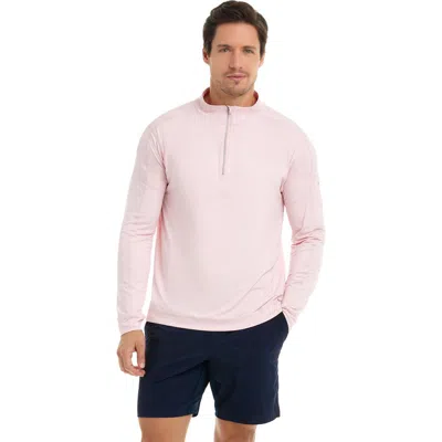 Bloquv Mock Zip Top In Pink