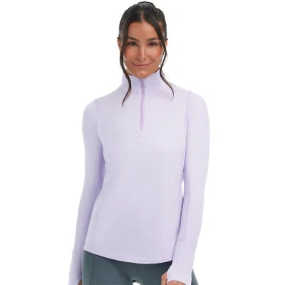 Bloquv Mock Zip Top Relaxed In Purple