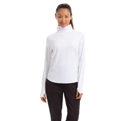 Bloquv Mock Zip Top Relaxed In White