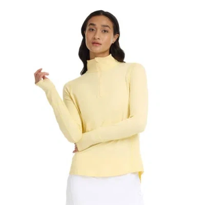 Bloquv Mock Zip Top Relaxed In Yellow