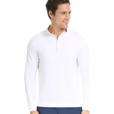 Bloquv Mock Zip Top In White