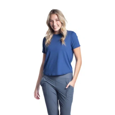 Bloquv Short Sleeve Relaxed Crew Shirt In Blue