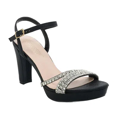 Blossom Footwear Shimmer Platform Chunky Heel In Black