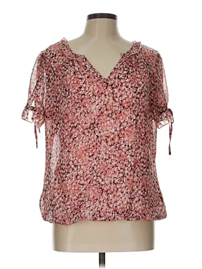 Pre-owned Blousology Short Sleeve Blouse In Pink