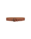 Blouson Woman Belt Brown Size 10 Soft Leather In Brown