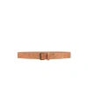 Blouson Woman Belt Tan Size 14 Soft Leather In Brown