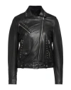Blouson Woman Jacket Black Size 12 Soft Leather In Black