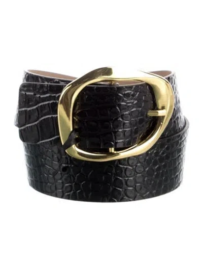 Pre-owned B-low The Belt Alligator Buckle In Black