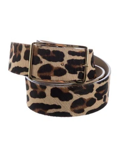 Pre-owned B-low The Belt Calf Hair Waist Belt In Neutrals