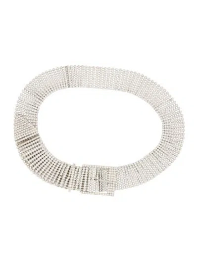 Pre-owned B-low The Belt Crystal Waist Belt In Silver