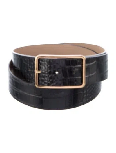 Pre-owned B-low The Belt Embossed Leather Belt In Black