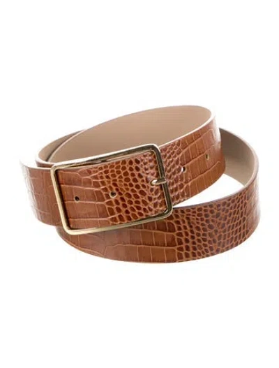 Pre-owned B-low The Belt Embossed Leather Belt In Brown