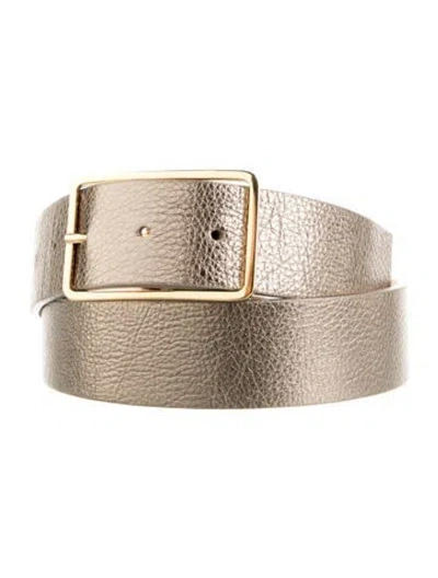 Pre-owned B-low The Belt Embossed Leather Belt In Silver