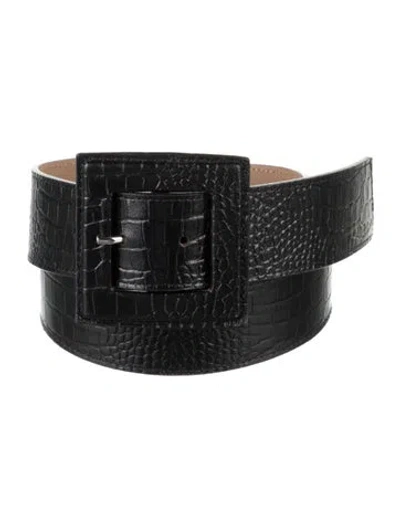 Pre-owned B-low The Belt Embossed Leather Waist Belt In Black