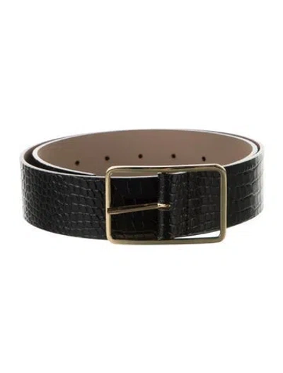 Pre-owned B-low The Belt Embossed Leather Waist Belt In Black