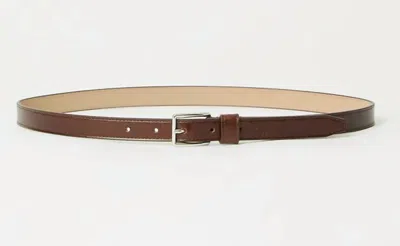 B-low The Belt Enzo Mini Rugous Leather Belt In Sepia/silver In Brown