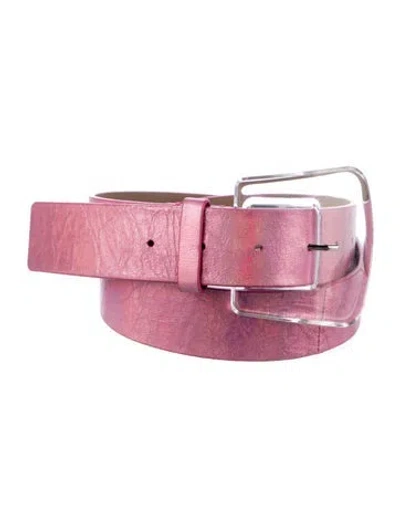 Pre-owned B-low The Belt Leather Belt In Metallic/pink