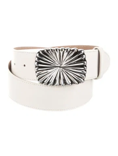 Pre-owned B-low The Belt Leather Belt In White