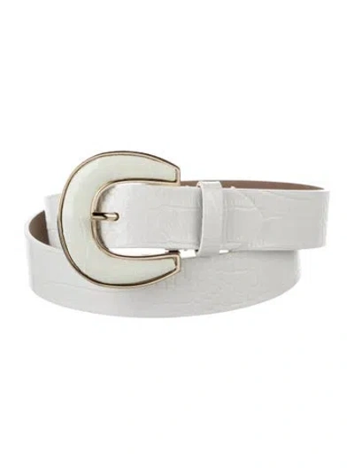 Pre-owned B-low The Belt Leather Belt In White