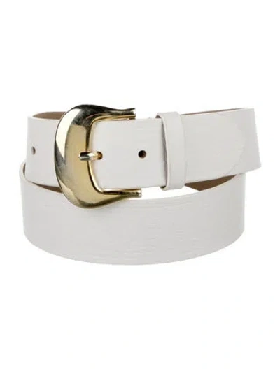 Pre-owned B-low The Belt Leather Belt In White