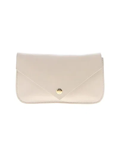 Pre-owned B-low The Belt Leather Clutch In Ivory
