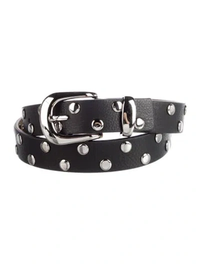 Pre-owned B-low The Belt Leather Studded Accents Belt In Black