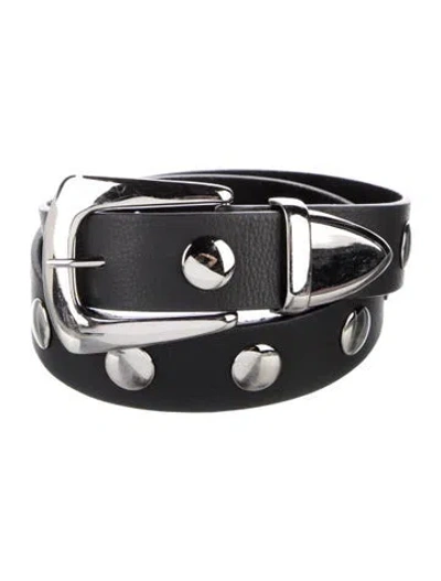 Pre-owned B-low The Belt Leather Studded Accents Belt In Black