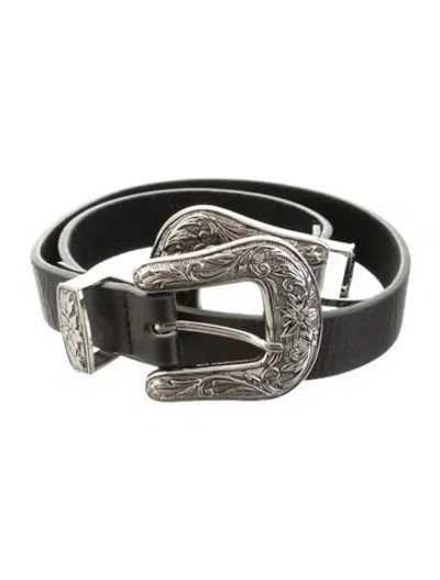 Pre-owned B-low The Belt Leather Waist Belt In Black