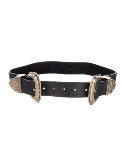 Pre-owned B-low The Belt Leather Waist Belt In Black