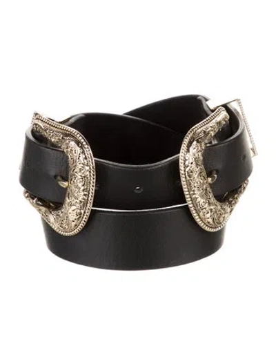 Pre-owned B-low The Belt Leather Waist Belt In Black
