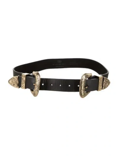 Pre-owned B-low The Belt Leather Waist Belt In Black
