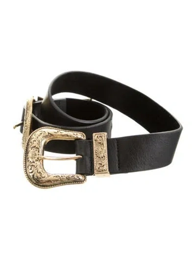 Pre-owned B-low The Belt Leather Waist Belt In Black