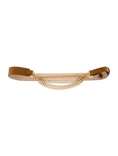Pre-owned B-low The Belt Leather Waist Belt In Brown