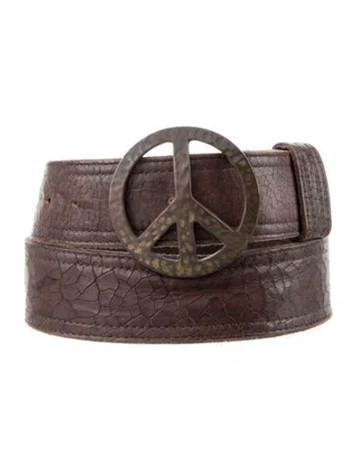 Pre-owned B-low The Belt Leather Waist Belt In Brown