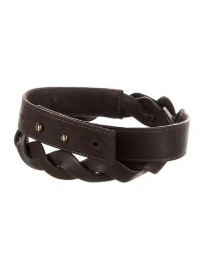 Pre-owned B-low The Belt Leather Waist Belt In Brown