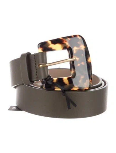 Pre-owned B-low The Belt Leather Waist Belt In Green