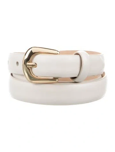 Pre-owned B-low The Belt Leather Waist Belt In White