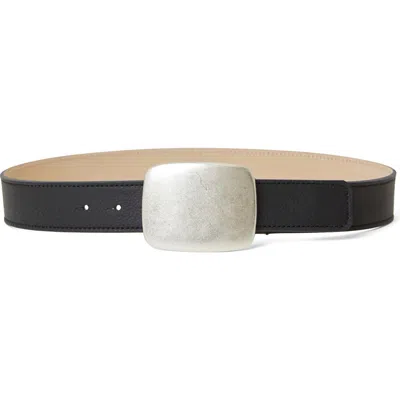 B-low The Belt Leighton Leather Belt In Black Silver