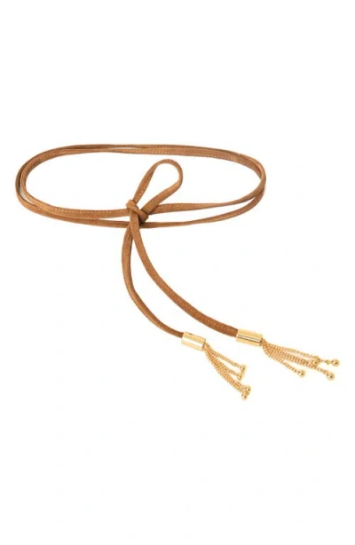 B-low The Belt Melrose Suede Wrap Belt In Brown