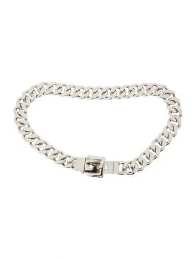 Pre-owned B-low The Belt Metal Chain-link Accents Chain-link Belt In Silver