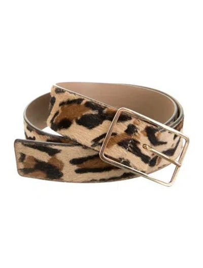 Pre-owned B-low The Belt Ponyhair Belt In Brown