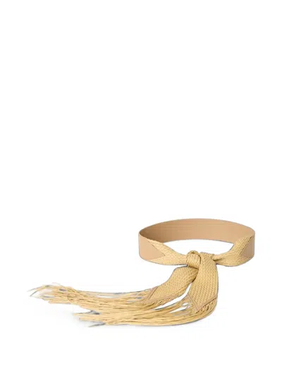 B-low The Belt Ronan Woven Fringe Belt In Gold