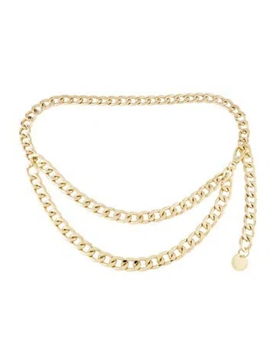 Pre-owned B-low The Belt Skinny Chain-link Belt In Gold