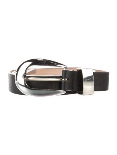Pre-owned B-low The Belt Skinny Leather Belt In Black
