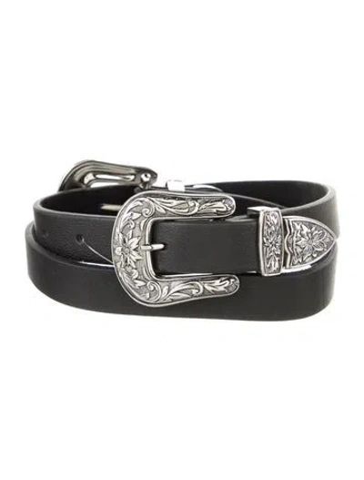 Pre-owned B-low The Belt Skinny Leather Belt In Black