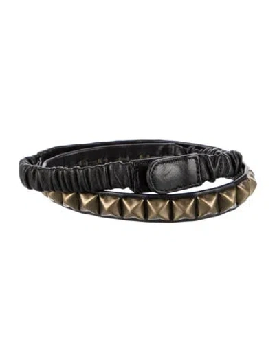 Pre-owned B-low The Belt Skinny Leather Belt In Black
