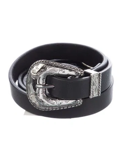 Pre-owned B-low The Belt Skinny Leather Belt In Black