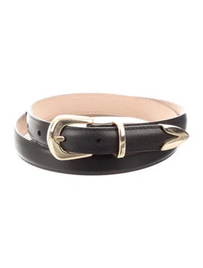 Pre-owned B-low The Belt Skinny Leather Belt In Black