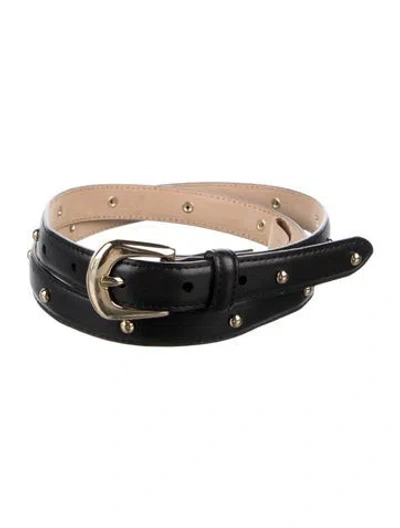 Pre-owned B-low The Belt Skinny Leather Belt In Black